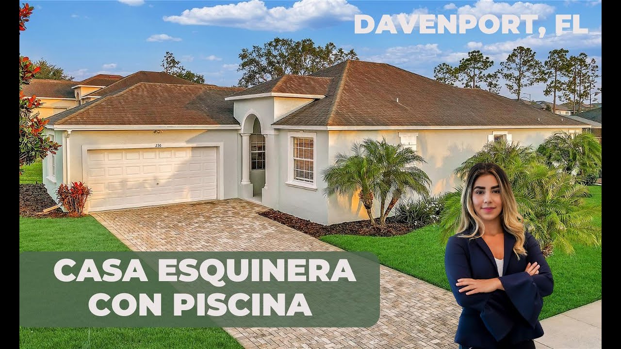 Casa esquinera con piscina en Davenport, Florida 4/3