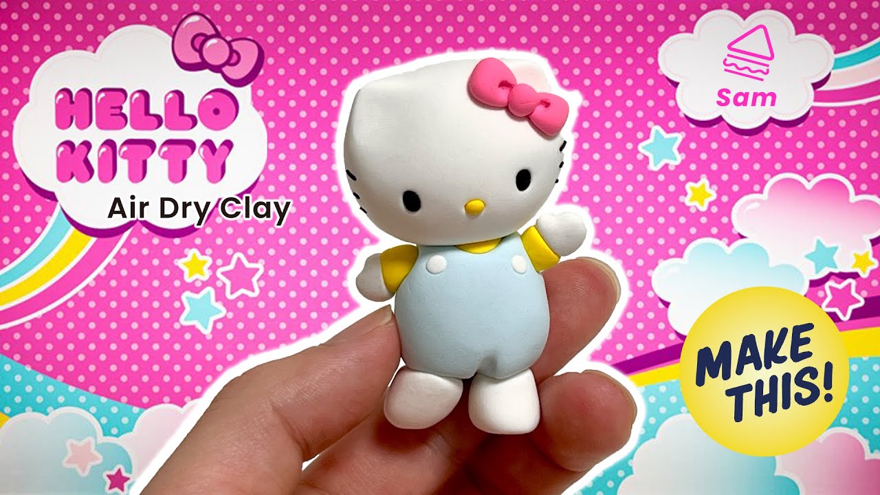 Hello Kitty, Sanrio character soft clay figure making tutorial
