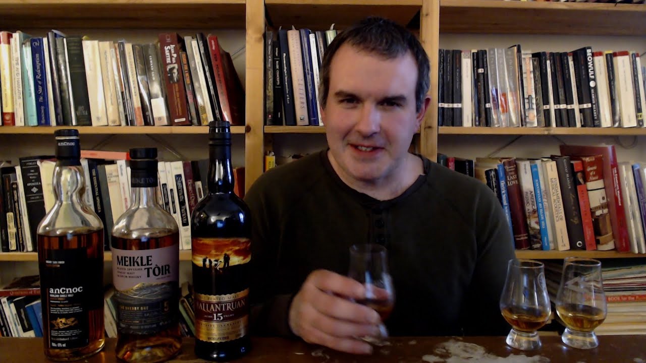 3 Peated Speysiders: AnCnoc Sherry Cask Finish, Meikle Tòir/Glenallachie Sherry, Old Ballantruan 15