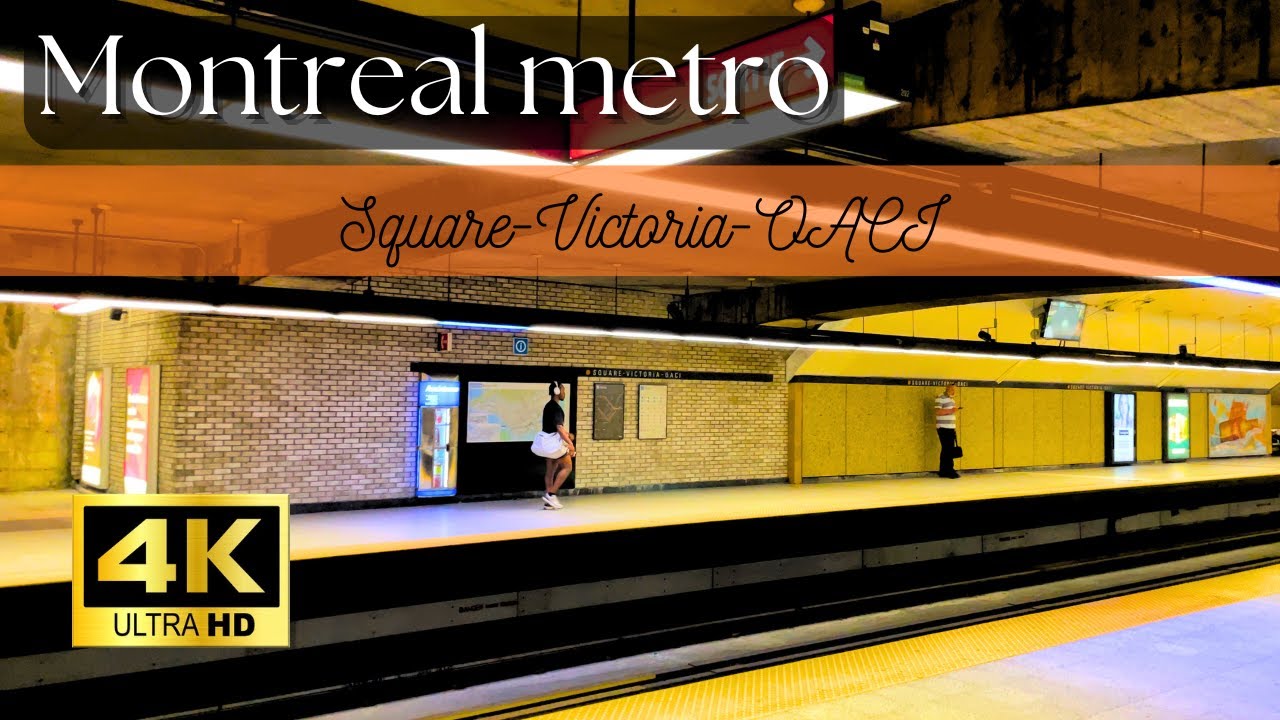 [4K] Walking tour in Square-Victoria-OACI metro station | Orange line 🟠 | Montreal, Canada 🇨🇦
