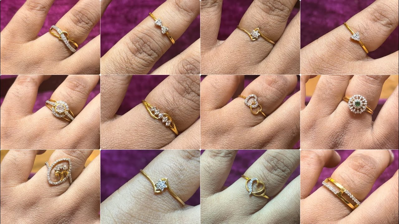 Gold ledies finger ring designs//gold diamond rings designs//daily wear gold ring design for women//