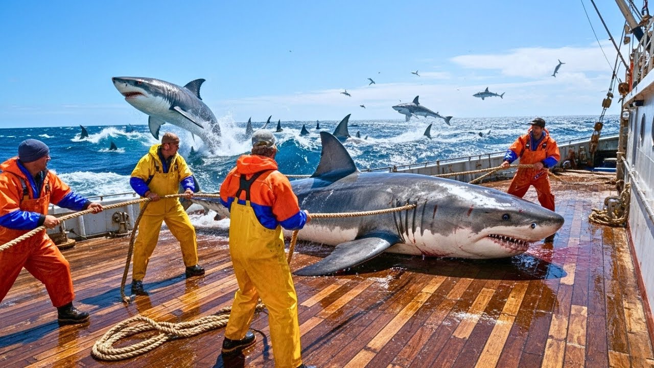 250 TIBURONES GIGANTES en una sola operación la realidad detrás de la caza