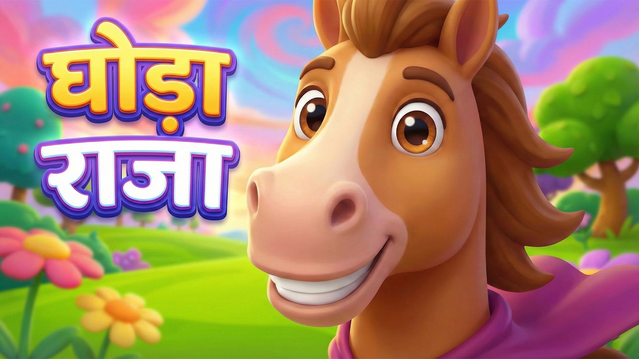 घोड़ा राजा 🐎 | बच्चों की मज़ेदार कविता | Hindi Kids Poem | Horse Song