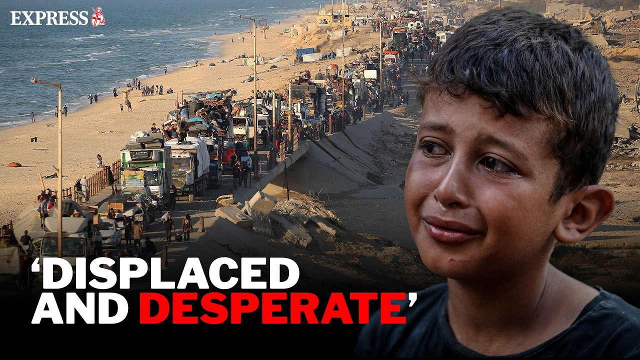 Desperate Palestinians flee Gaza as Israel pushes on with huge ground offensive