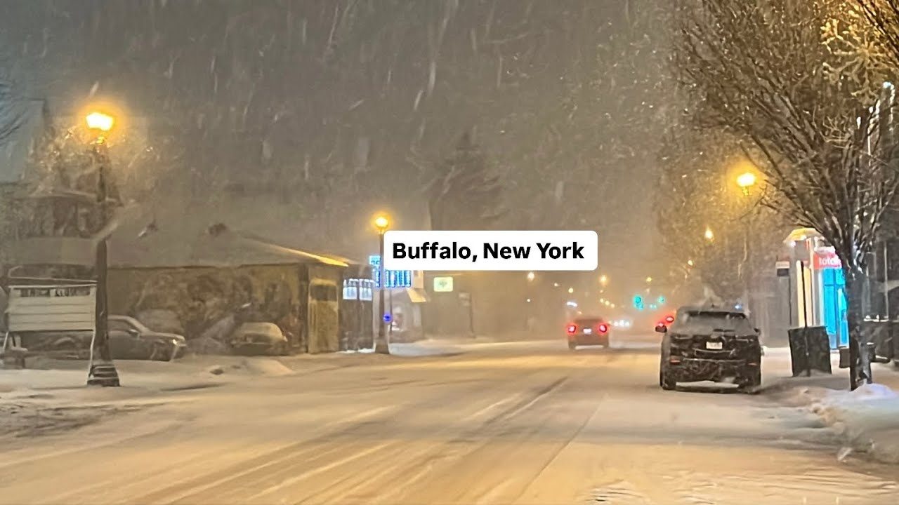 Driving on a Snowstorm Night | Slippery Roads | Buffalo, New York 🥶