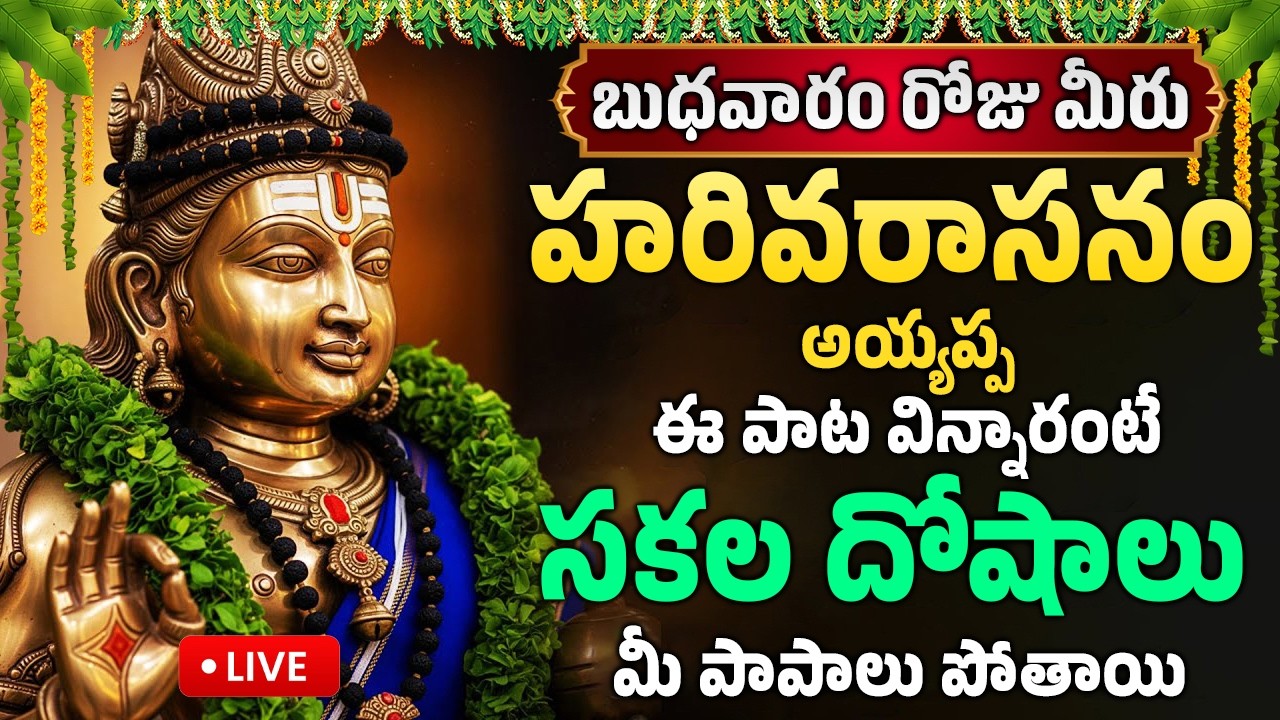 LIVE : బుధవారం రోజు హరివరాసనం ఈ పాట విన్నారంటే సకల దోషాలు మీ పాపాలు పోతాయి | Harivarsanam