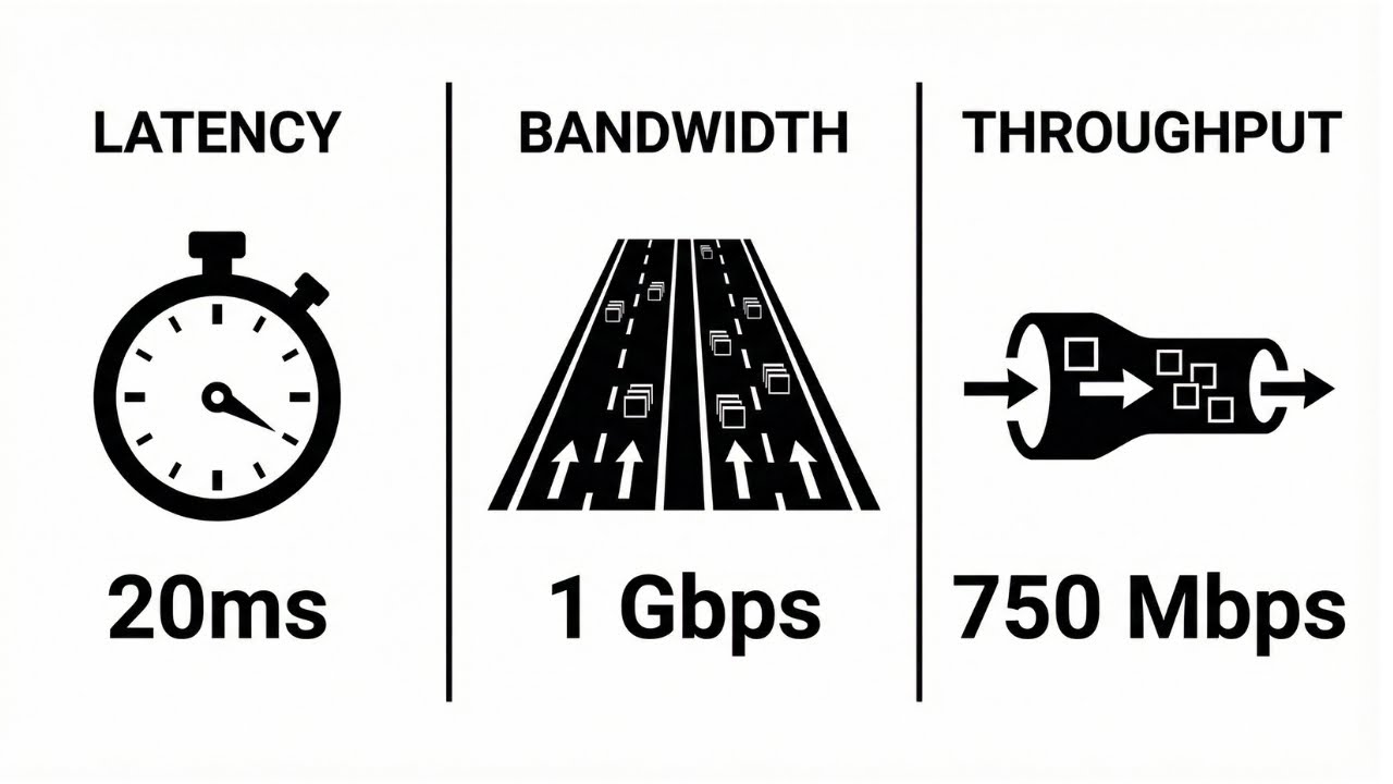 Understanding Network Latency vs Bandwidth vs Throughput