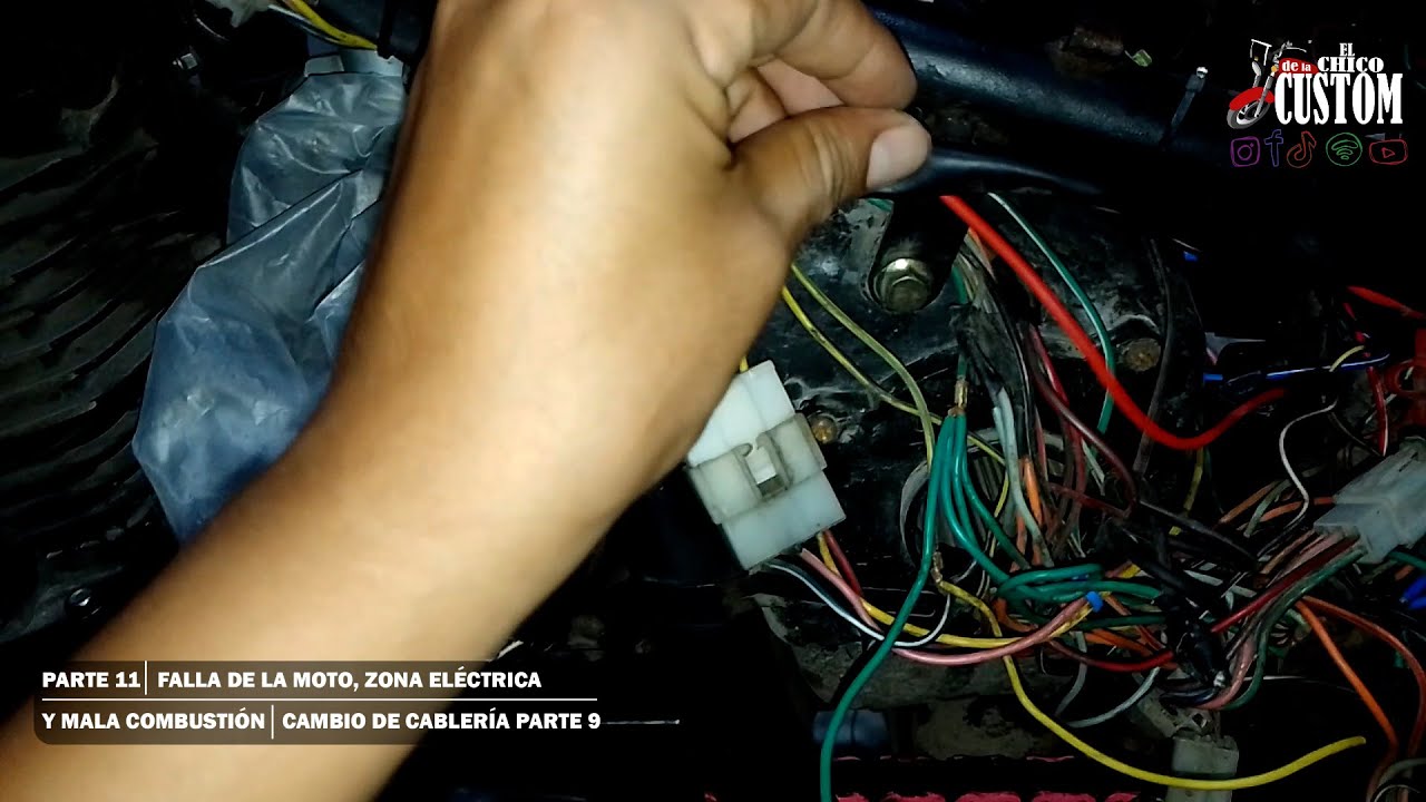 PARTE 11 - FALLA DE LA MOTO, ZONA ELÉCTRICA Y MALA COMBUSTIÓN - CAMBIO DE CABLERÍA PARTE 9