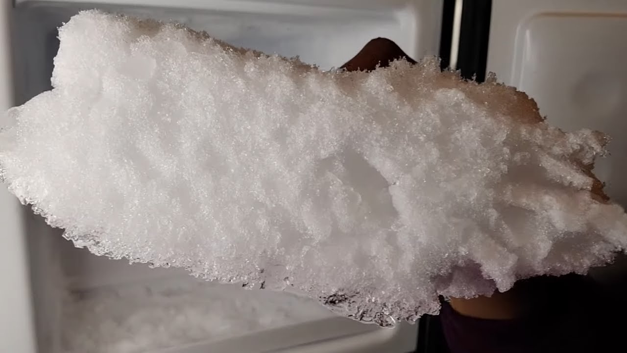 CLEARING THE FREEZER BANGING & HARD SCRAPING | MORE ICE LEFT THAN I THOUGHT | COTF  #iceeating #asmr
