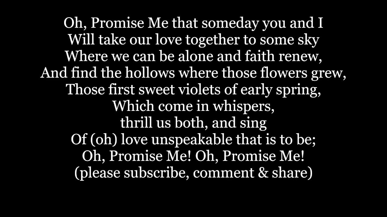 OH PROMISE ME Wedding Ceremony Lyrics Words text trending love engagement vows sing along music song