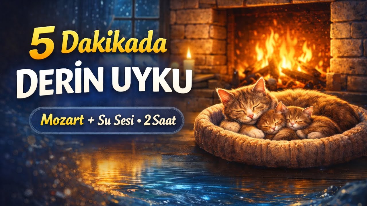 5 Dakikada Derin Uyku 💤 Mozart Esintili Ninni + Su Sesi | 2 Saat Kesintisiz