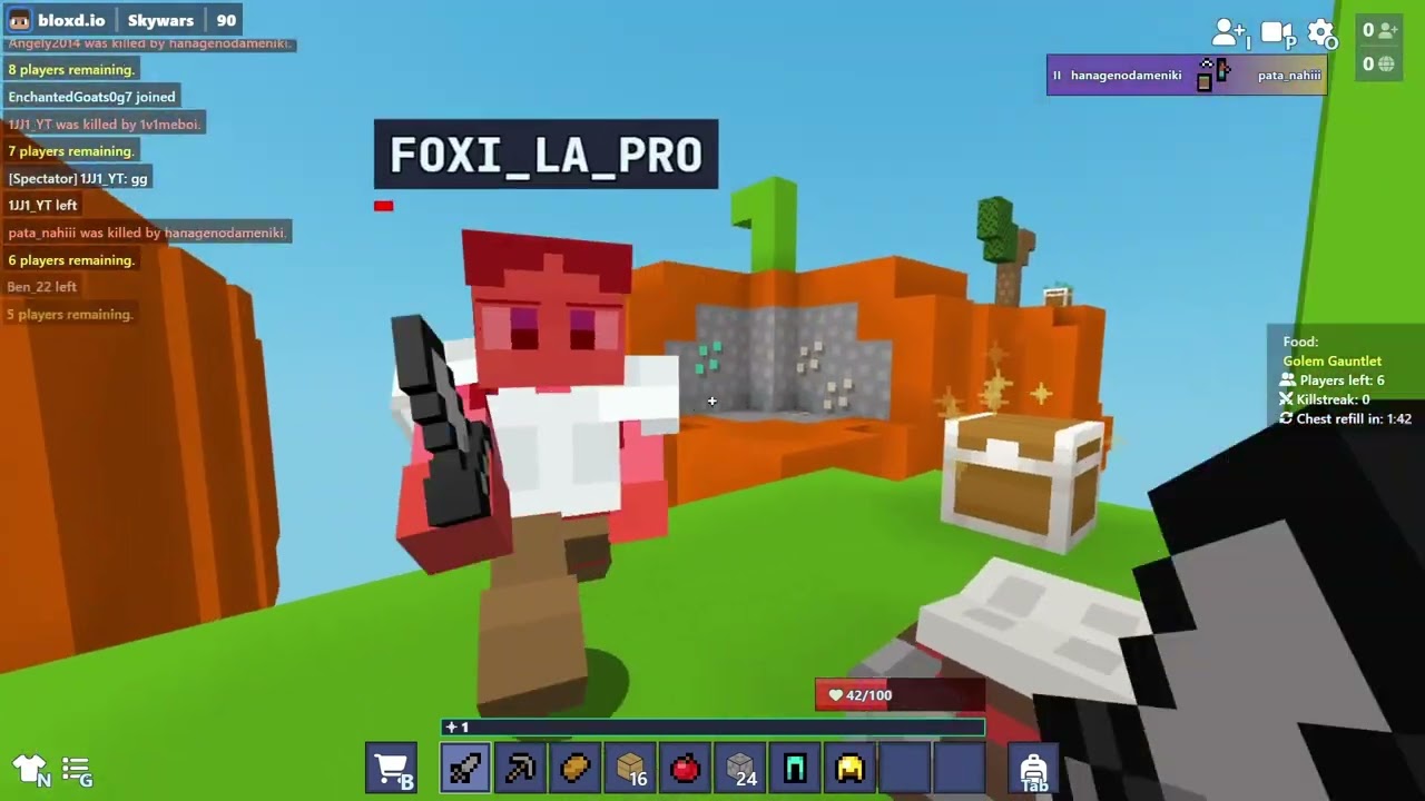 today's subject: bloxd.io destroy the noobs (myself) in sky battle