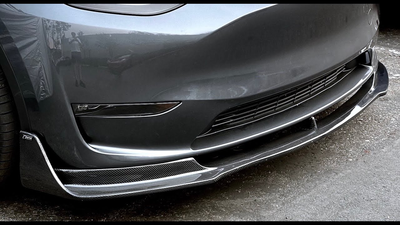 Model Y Viento Aero Front Lip Spoiler  - Real Molded Carbon Fiber