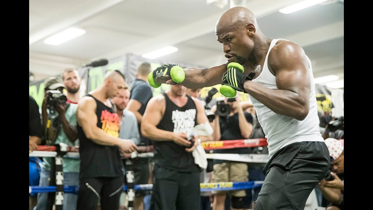 Floyd Mayweather Shadow Boxing with weights & without | Train Along | Take Notes