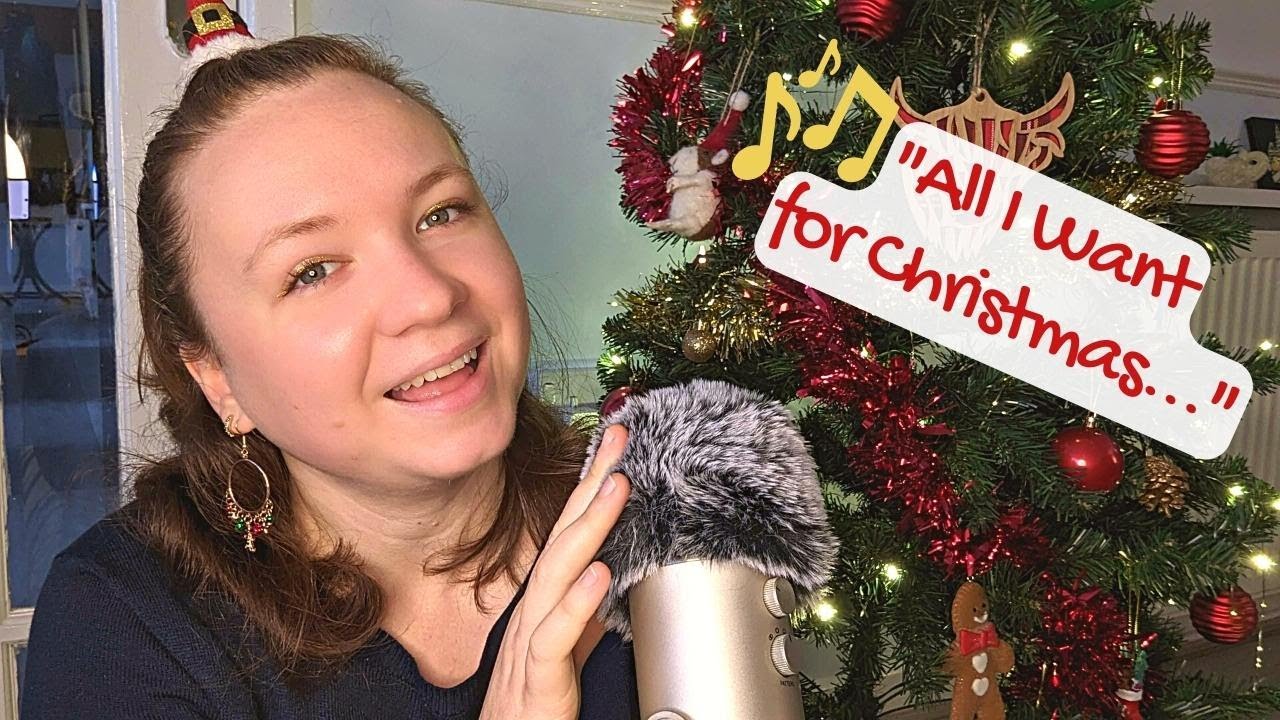 ASMR Soft Singing CHRISTMAS SONGS 🎄 Fluffy Mic Scratching