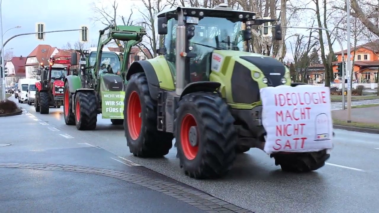 Lamborghini, Fendt, Claas und Ford: Protest der Landwirte -Januar 2024 in Stendal (Sachsen-Anhalt)