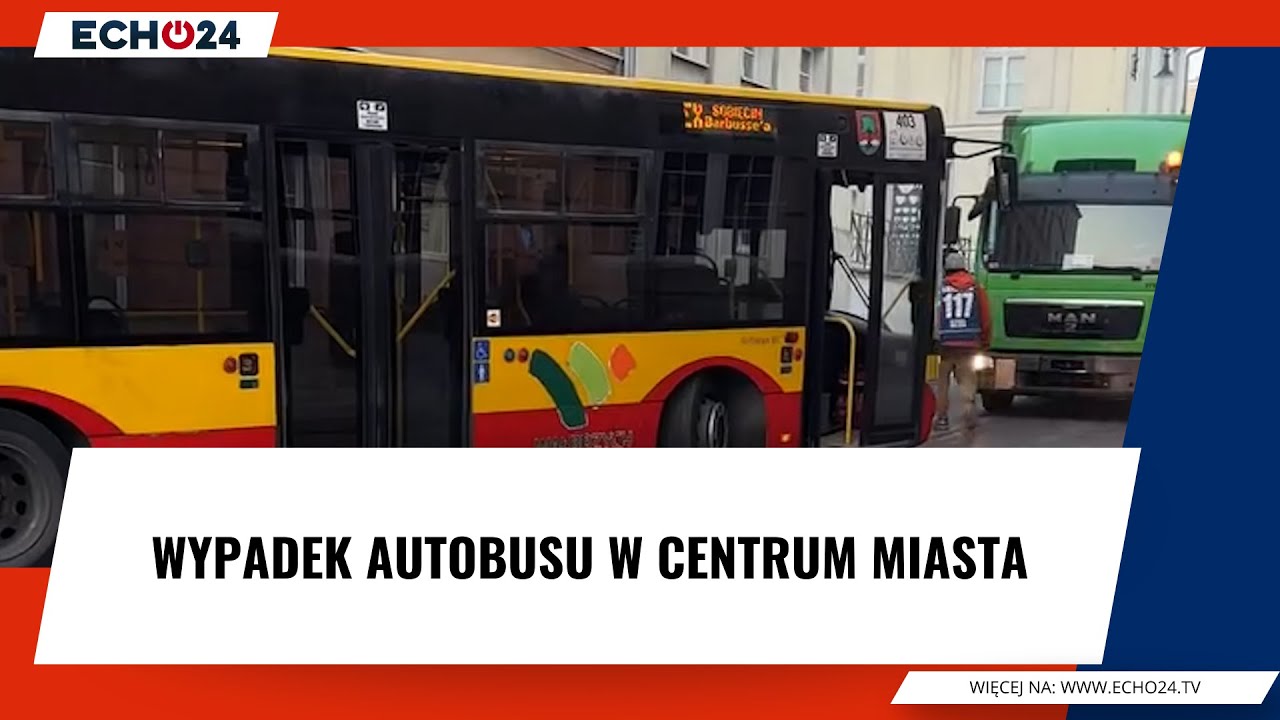 Wypadek autobusu w centrum miasta