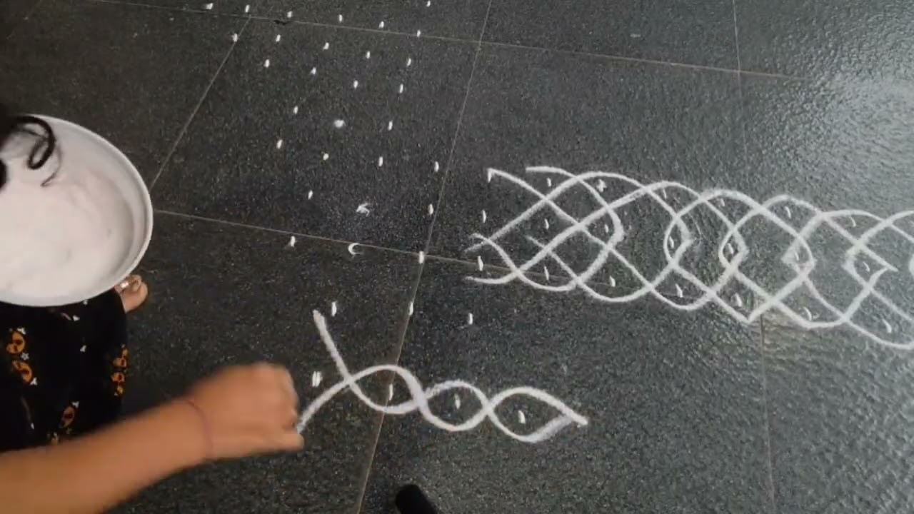 Saturday special Temple rangoli  # chukkala muggulu 