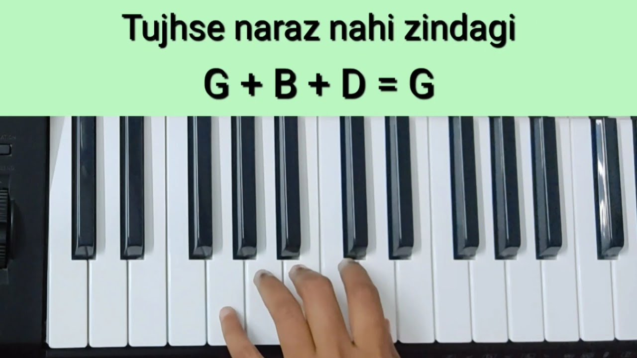Tujhse Naraz Nahin Zindagi Tutorial(Chords+Melody) | Masoom | Keyboard