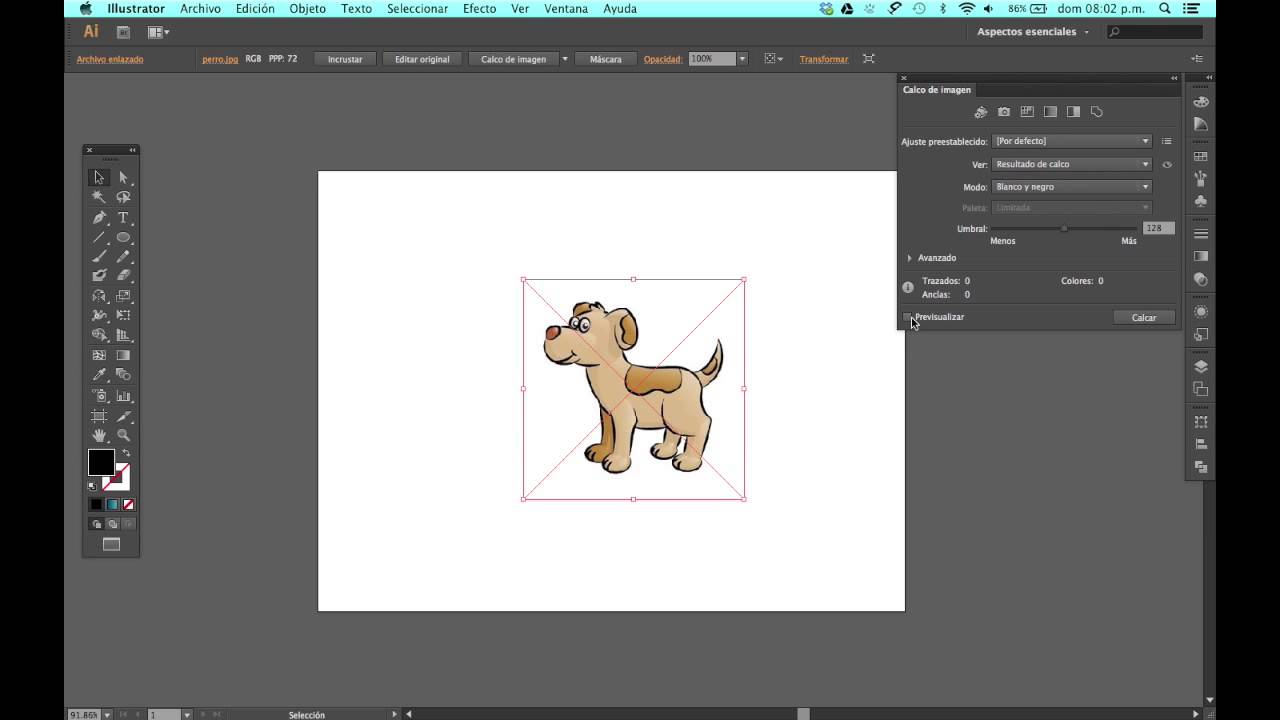 C&oacute;mo utilizar el calco de imagen en Adobe Illustrator