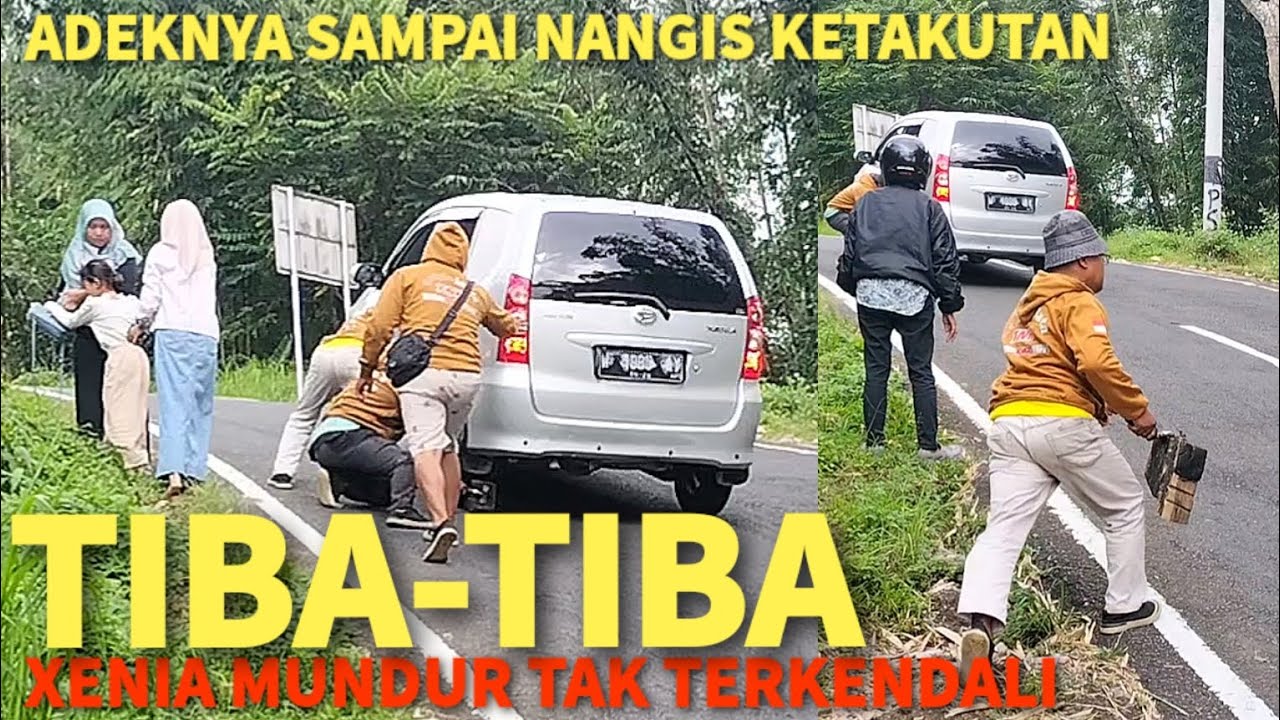 TIBA-TIBA XENIA MUNDUR TAK TERKENDALI DI UJUNG TANJAKAN SENDI PACET MOJOKERTO