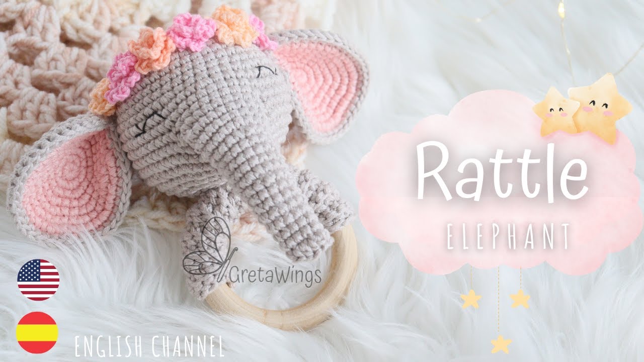Elephant Rattle Amigurumi Step by Step Tutorial Sub 🇺🇸🇪🇸/ GretaWings