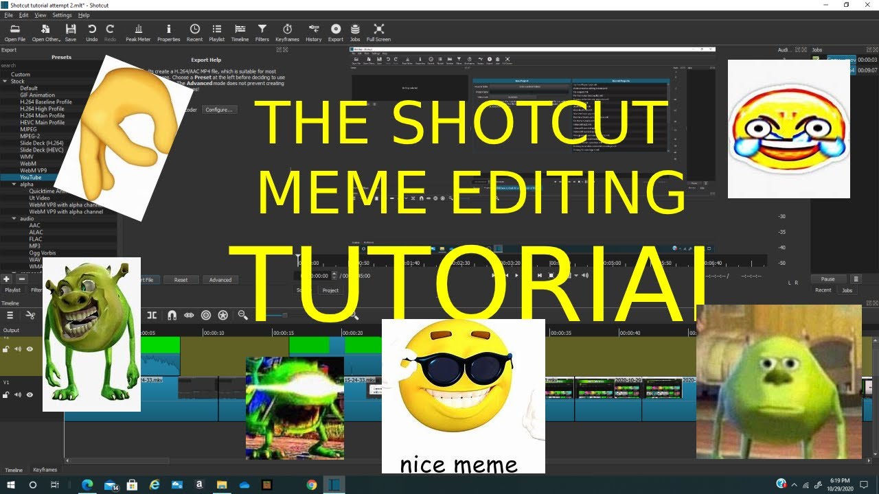 How to MEME edit in the Shotcut video editor!
