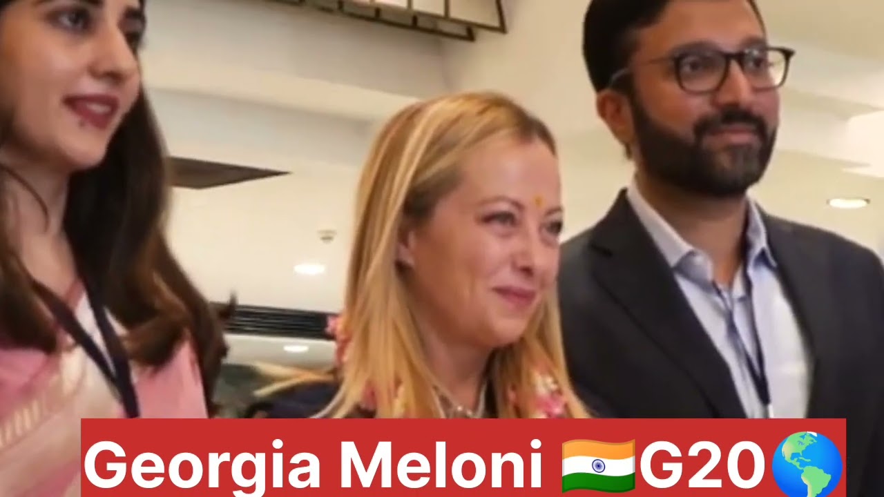 #g20india 🌎Gorgegia Meloni Italian PM at G20 Summit in India 🇮🇳 She is Very Happy to be Here at G20.