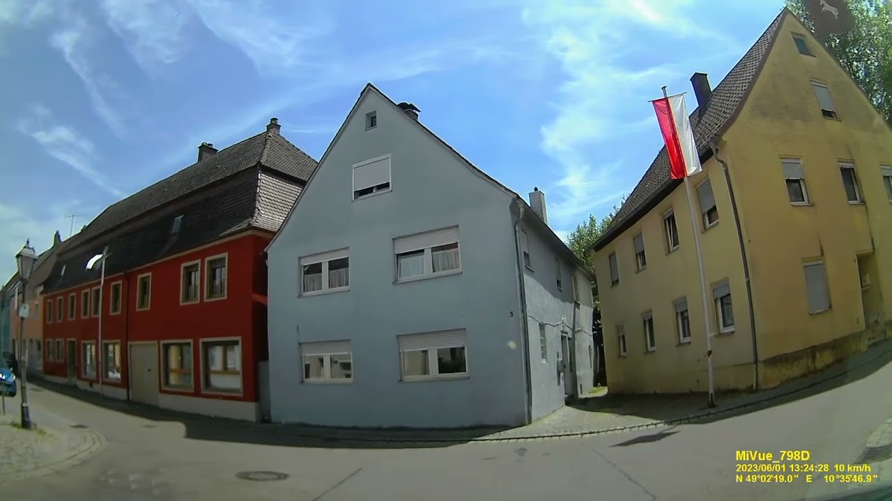 D: Stadt Wassertrüdingen. Landkreis Ansbach. Rundfahrt durch die Stadtmitte. Juni 2023