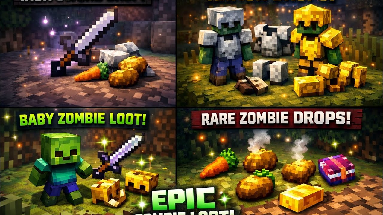 minecraft lekin zombiedan epik narsalar tushadi qishloqi õldi😱