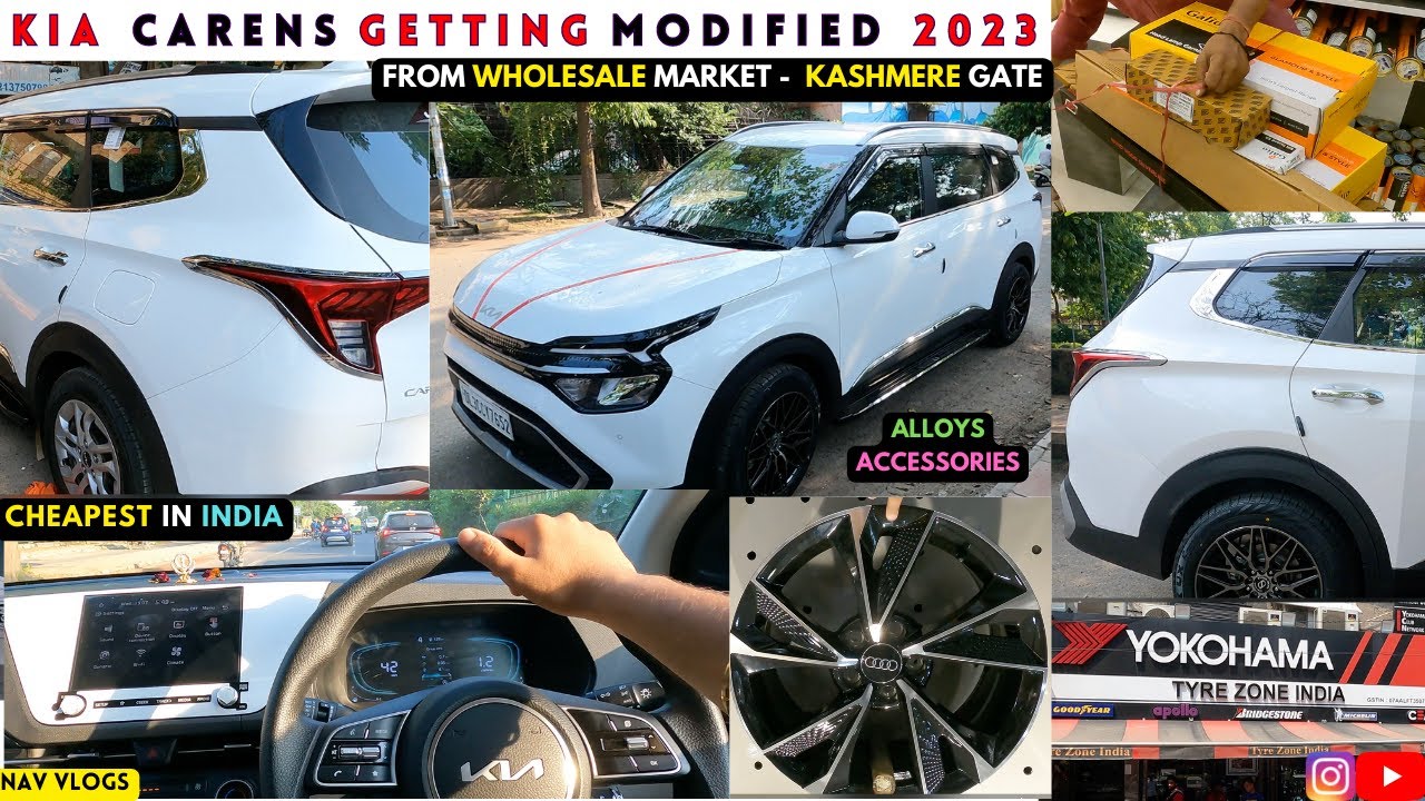 Modifying our Kia Carens 2023 from cheapest market in India🔥  | #kiacarens #navvlogs #newmember 🔥