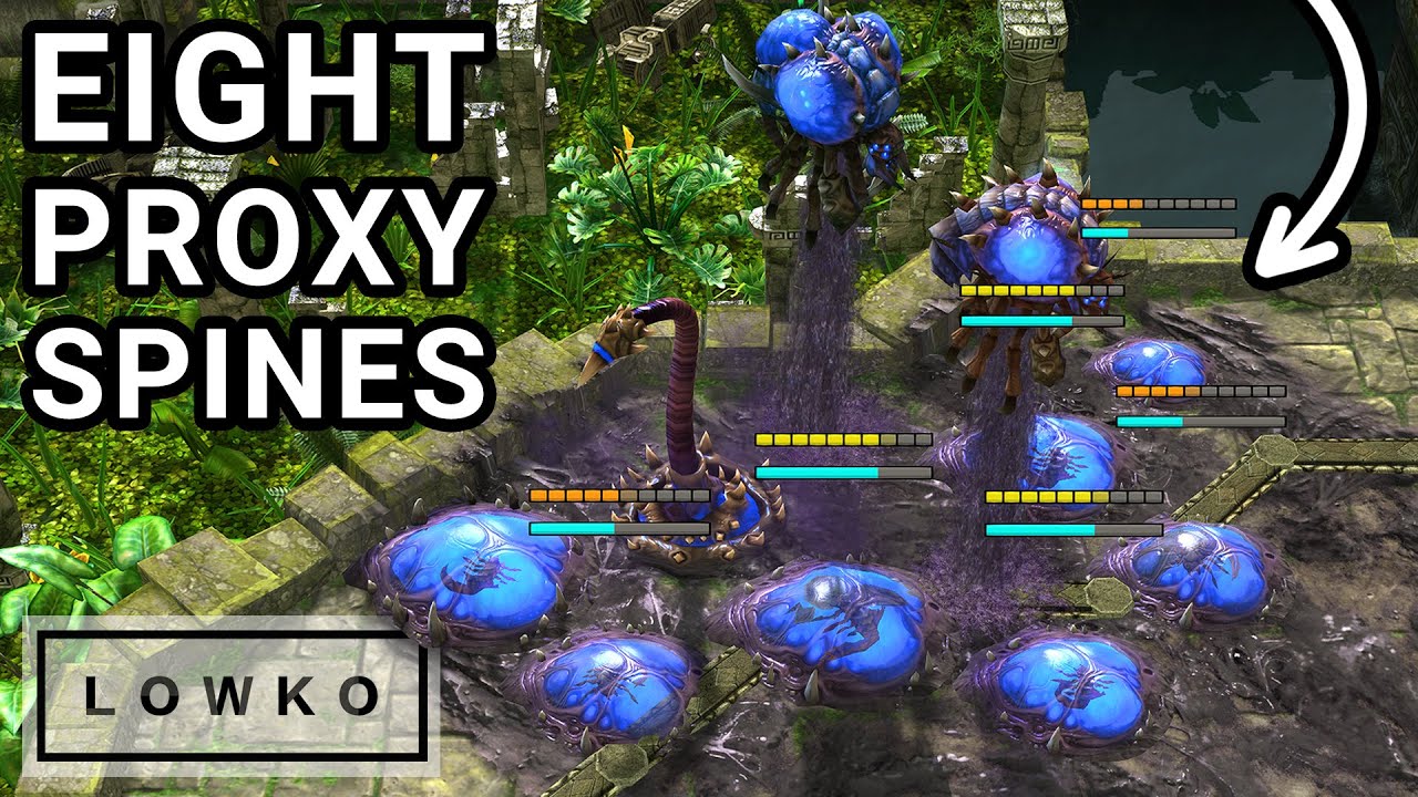 StarCraft 2: 8x DRONE DROP Spine Crawler Rush?! (uThermal vs Mixu)