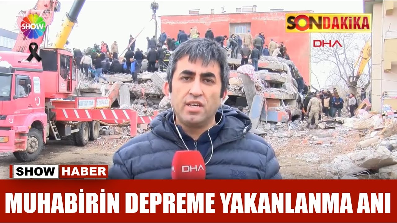 Muhabirin depreme yakalanma anı