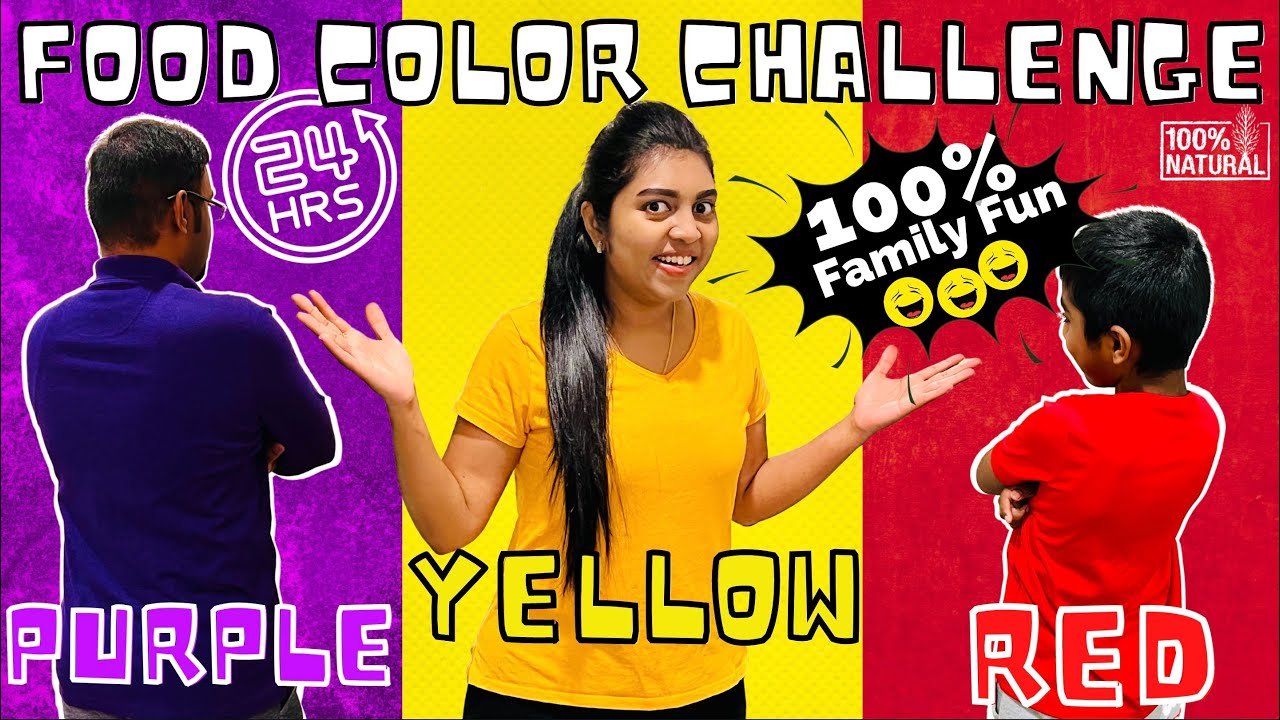 Eating Only ONE Color Food for 24 Hours | யார் அந்த Winner ?| Food Color Challenge | Family Fun VLOG