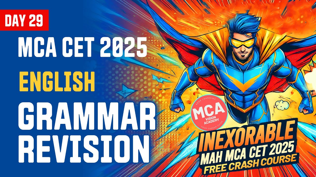 English Grammar Revision for MAH MCA CET 2025 | DAY 29 🚀 INEXORABLE Free Crash Course 🔥