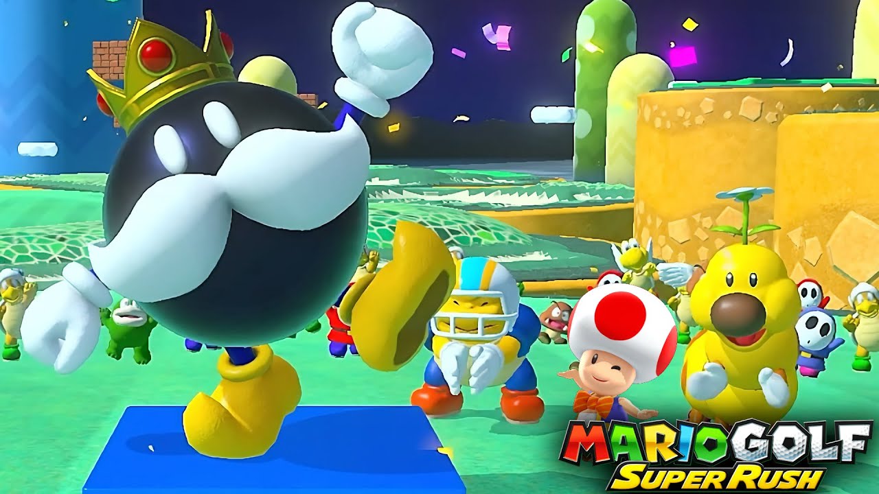 Mario Golf Super Rush King Bob-omb vs Wiggler vs Chargin Chuck in All Star Summit