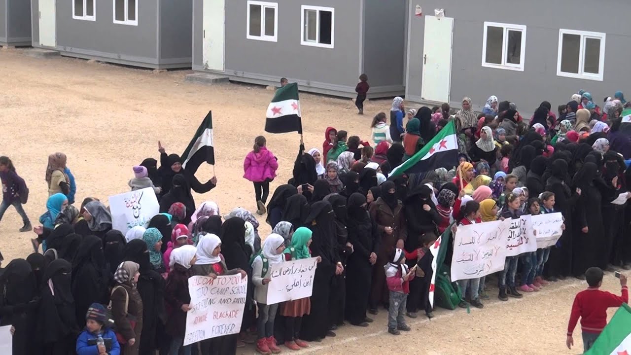 مظاهرة في مخيم سجو 15/3/2016 احياء لذكرى الثورة السورية