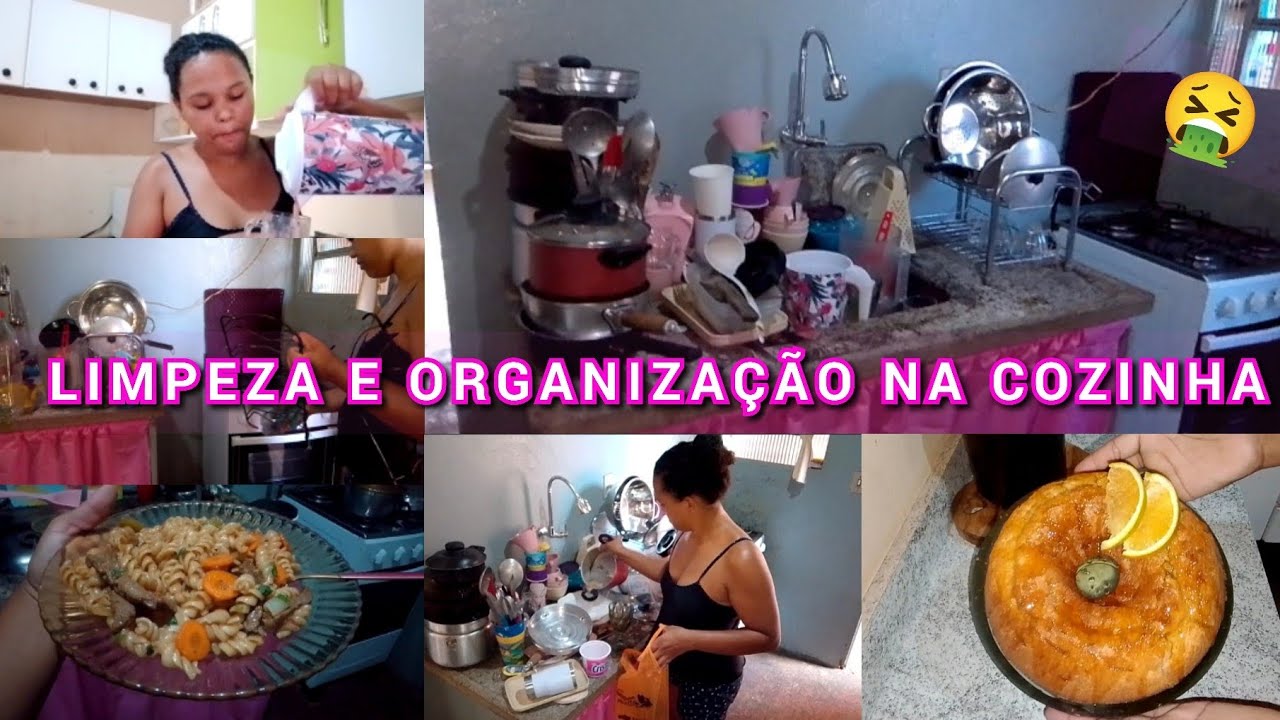 🤮LIMPEZA E ORGANIZAÇÃO NA COZINHA | BOLO DE LARANJA DELICIOSO| FIZ UM JANTAR SIMPLES RÁPIDO FÁCIL 😋