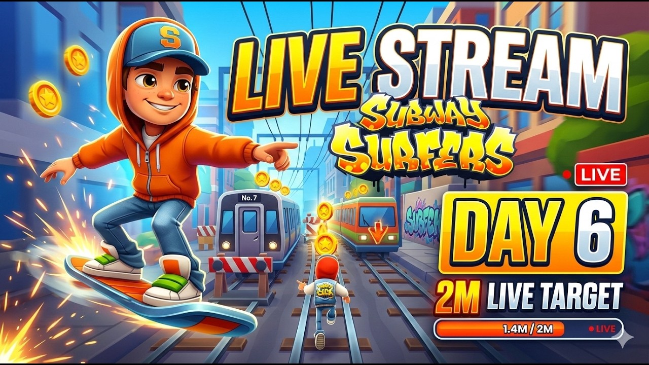 Day 6 2M Target Playing Live Subway Surfers #subwaysurfers #subwaysurferslive