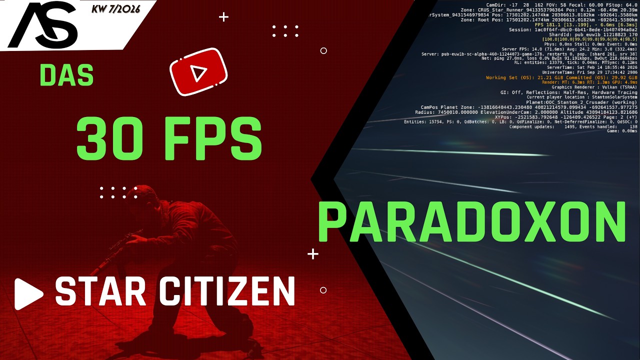 30 FPS Server und trotzdem unspielbar? Warum Star Citizen technisch stolpert (15.02.2026, GER/DE)