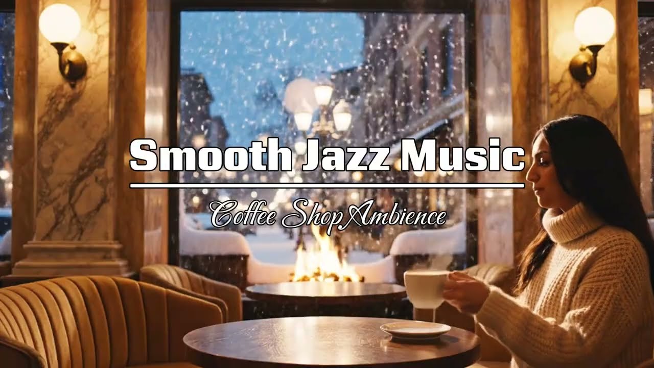 Jazz Relaxing Music & Cozy Winter Coffee Shop Ambience ☕Smooth Piano Jazz Music for Studying, Work