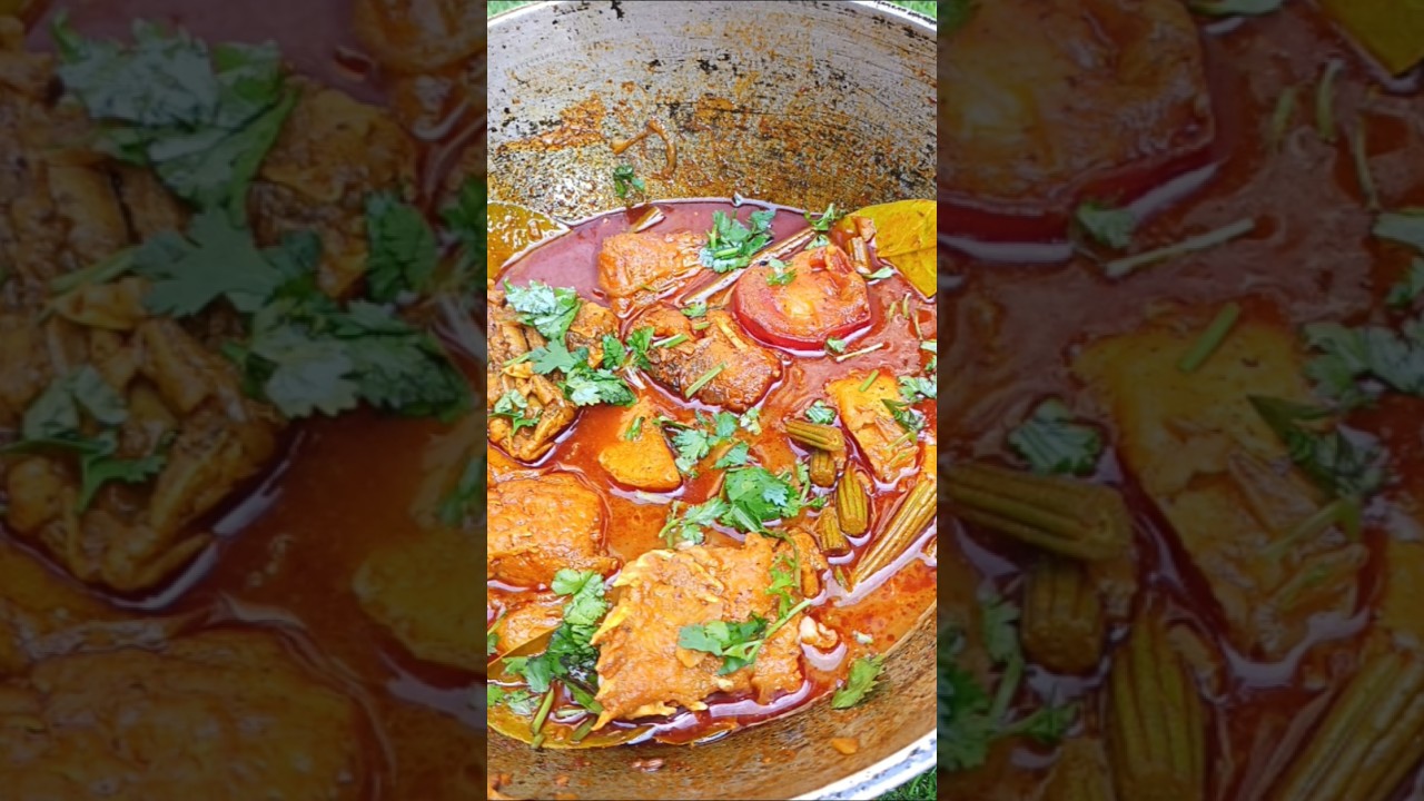 Drumstick Rohu Fish Curry 😋#food #trending #fish #cooking #shortsfeed #streetfood #drumsticks