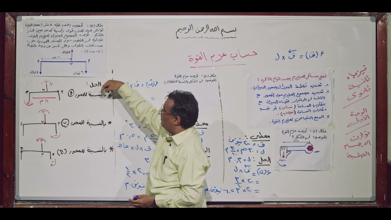 فيزياء | حساب عزم القوة | ثاني ثانوي - علمي