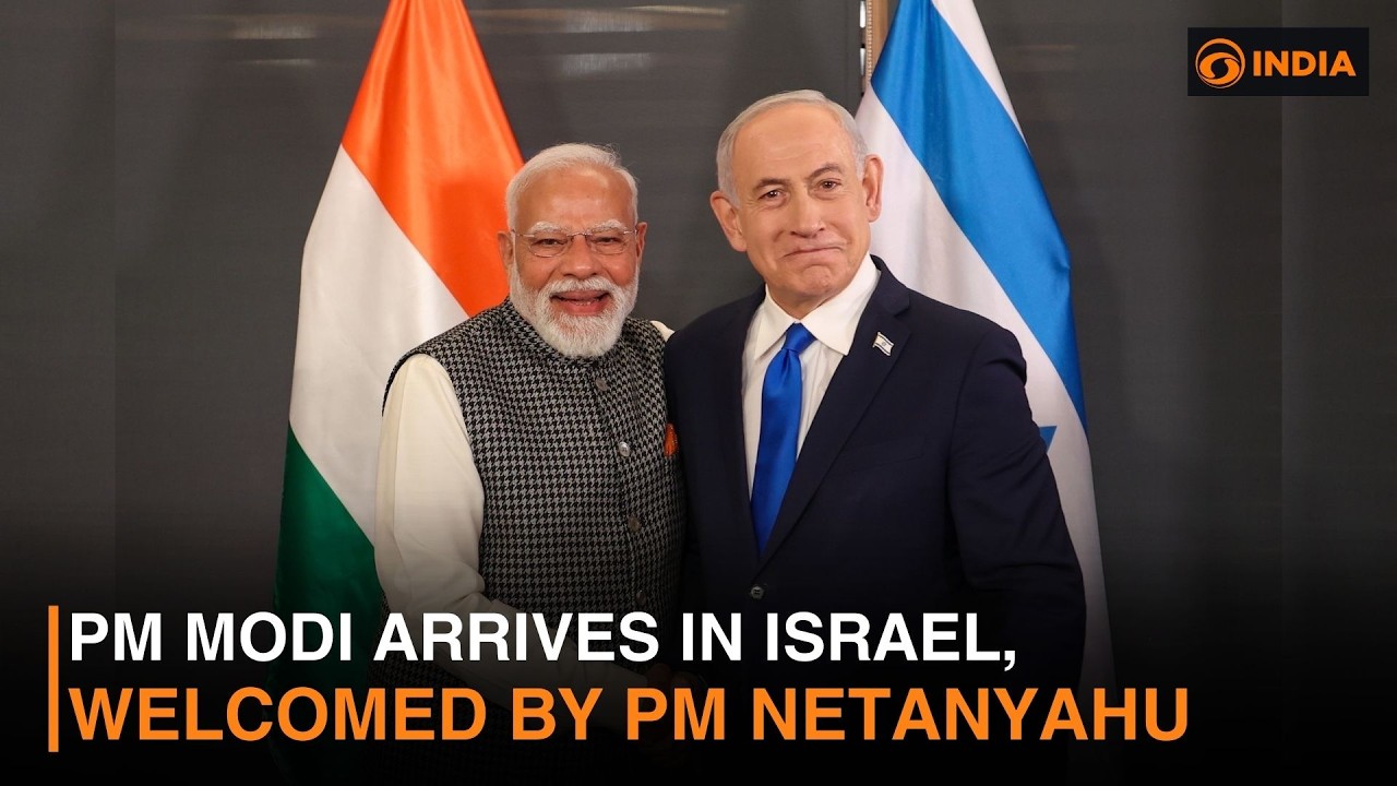 PM Modi arrives in Israel, welcomed by PM Netanyahu & more | DD India Live | 7PM IST