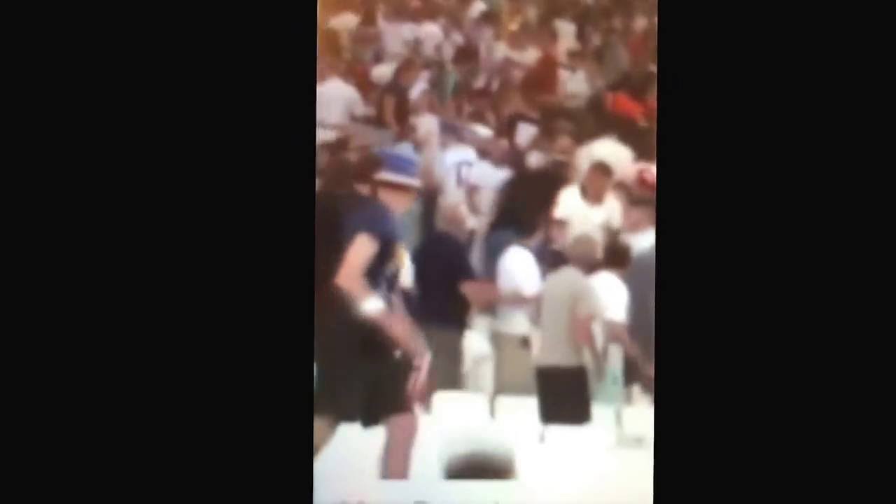 Russian fans attack England fans inside the ground!