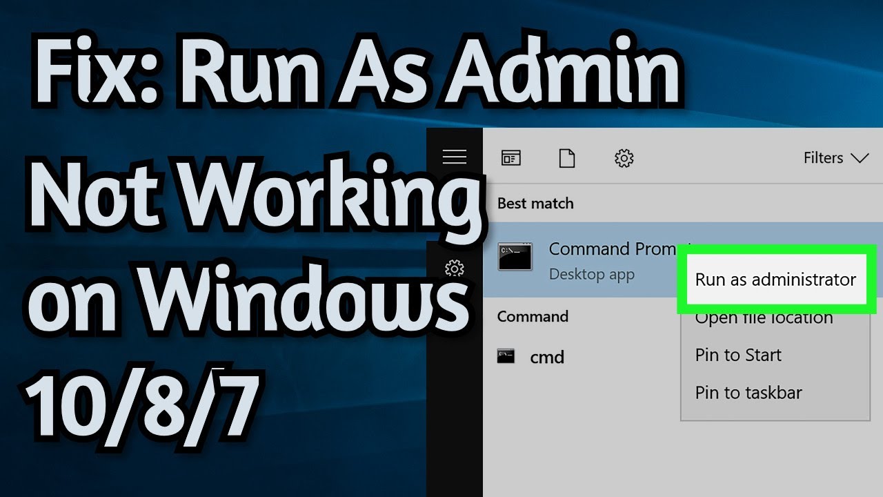 How To Fix Run as Administrator on Windows 10 Not Working