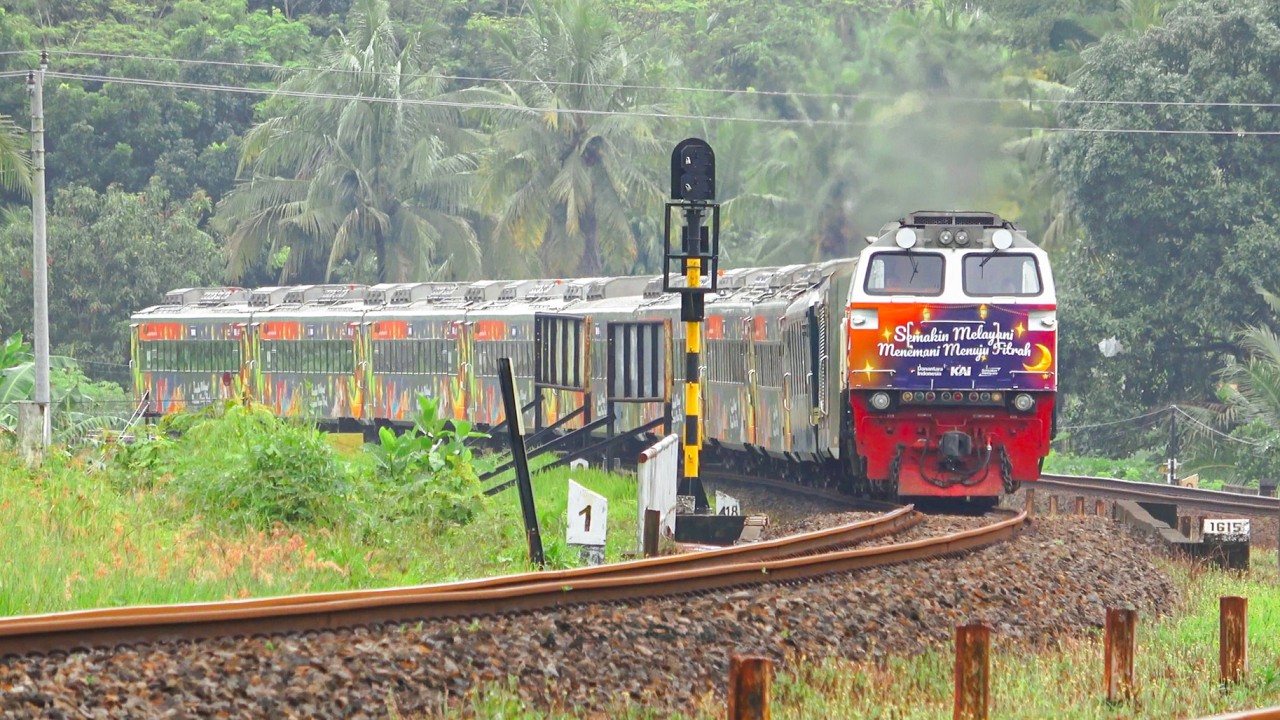 KERETA API PANJANG‼️ MENEMUKAN 29 KERETA API NGEBUT DI TIKUNGAN DAN PERLINTASAN