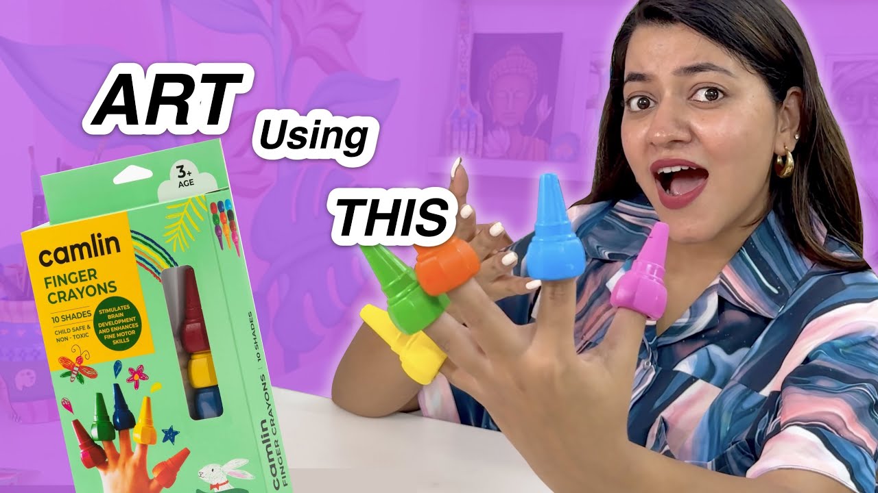Art Using Finger CRAYONS? Is It Possible?  🎨😱