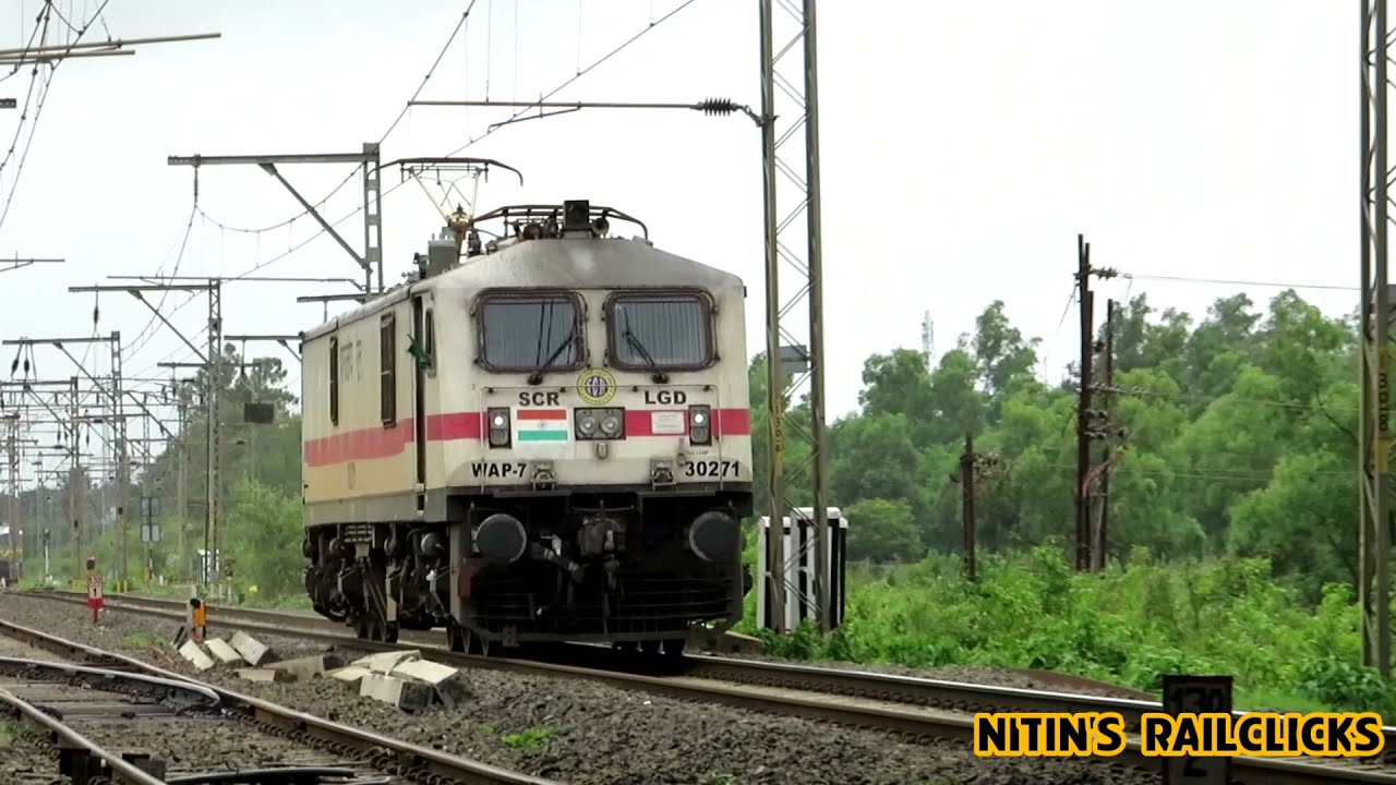 26 GLORIOUS YEARS OF SERVICE : LALLAGUDA ELECTRIC LOCO SHED : LGD WAP7 SKIPPING LONAVALA YARD