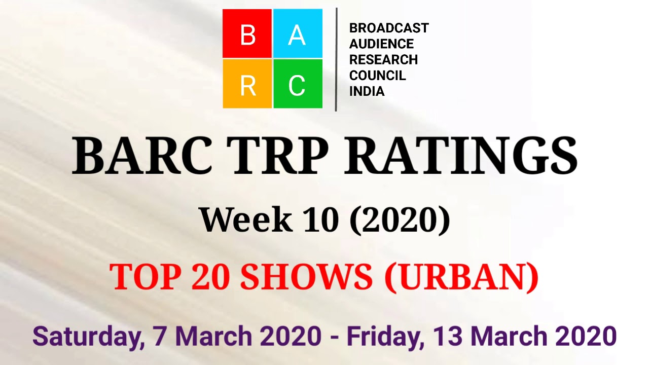 BARC TRP Ratings Week 10 (2020) : TOP 20 Shows (Urban)
